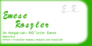 emese roszler business card